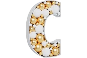 MEYSIMOON 3FT Large Marquee Letters Mosaic Balloon Frame Pre-cut Foam Board Marquee Light Up Letters C for Birthday Party Decorations,Wedding,Baby Shower DIY Party Supplies (Letter C)