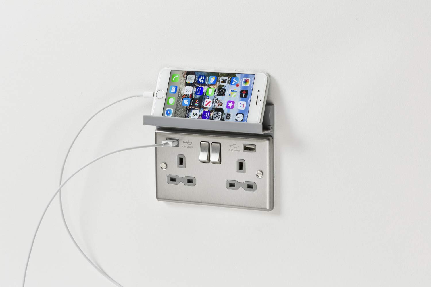 Knightsbridge 2GPHGY 2G Fold Away Phone Holder - Grey, Phone Shelf