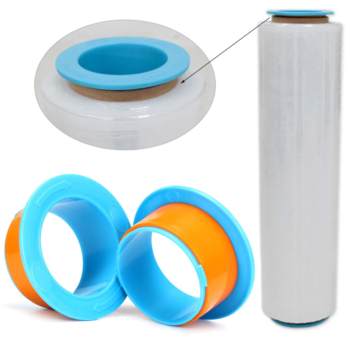 MASUNN 2Pcs Stretch Film Pallet Shrink Wrap Hand Saver Protector Dispenser