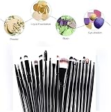 ZHIYE Makeup Brush Set 20 Pcs Professional Face Eye Travel Black view 5