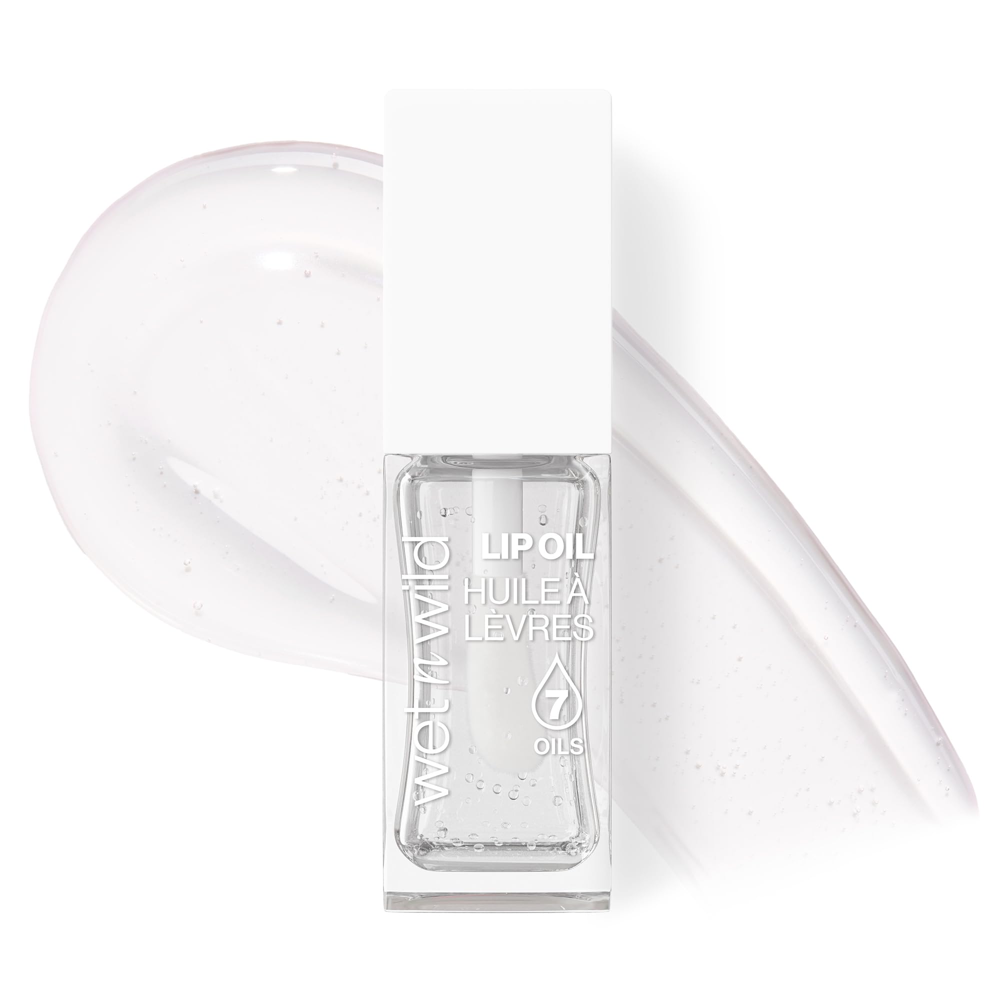 Wet n Wild Clear Lip Oil, Nourishing & Non-Sticky Clear Lip Gloss Powered by 7 Natural Oils, Lightweight Formula for Mirror-Like Glow Effect, Crystal Ball Shade
