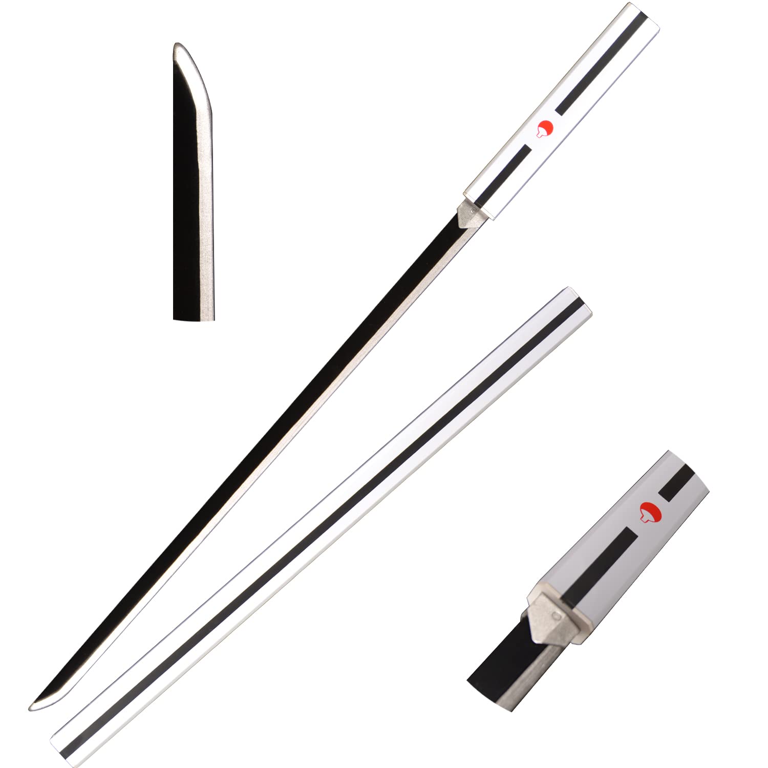 Skyward Blade Wooden Japanese Samurai Katana Sword, Sasuke Anime Sword, White Kusanagi-No-Turugi, No Family Logo