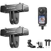 AMAZEAR Magnetic Quick-Release Mount for Insta360 X6 (2 Pack), Insta 360 Accessories QR Adapter Holder with Go-Pro Mount for Insta360 X6 / X5 / X4 Air/Ace Pro/Ace Pro 2, Black