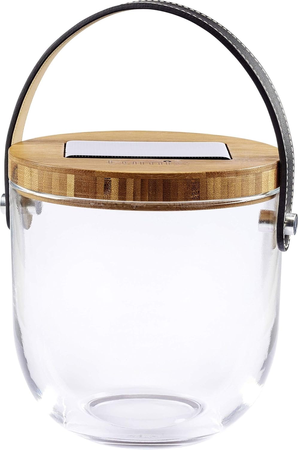 Krinner Lumix 22500 Deco Glass Solar Lantern, with USB Connector, 0.16W, 14.5 cm x 15 cm, Transparent