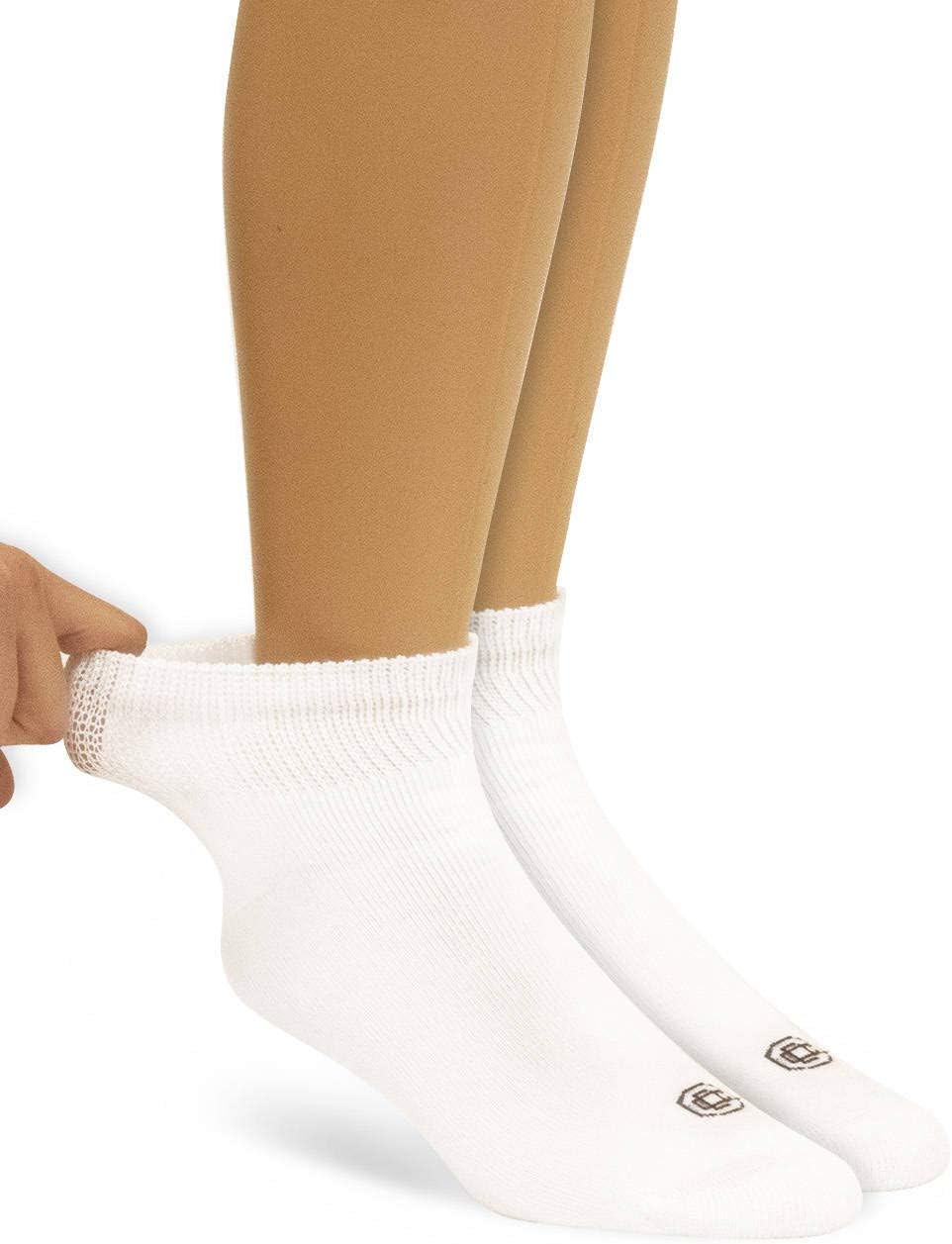 Doctor's Choice Women's Non-Binding Circulatory Diabetic 4 Pack White Cushioned Quarter Socks, Shoe Size 4-10: Health & Personal Care