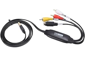 ZAICOLER VHS to Digital Converter, USB 2.0 1080P Video Catch Card, AV to USB Sound Device with Conversion Function, Ideal for