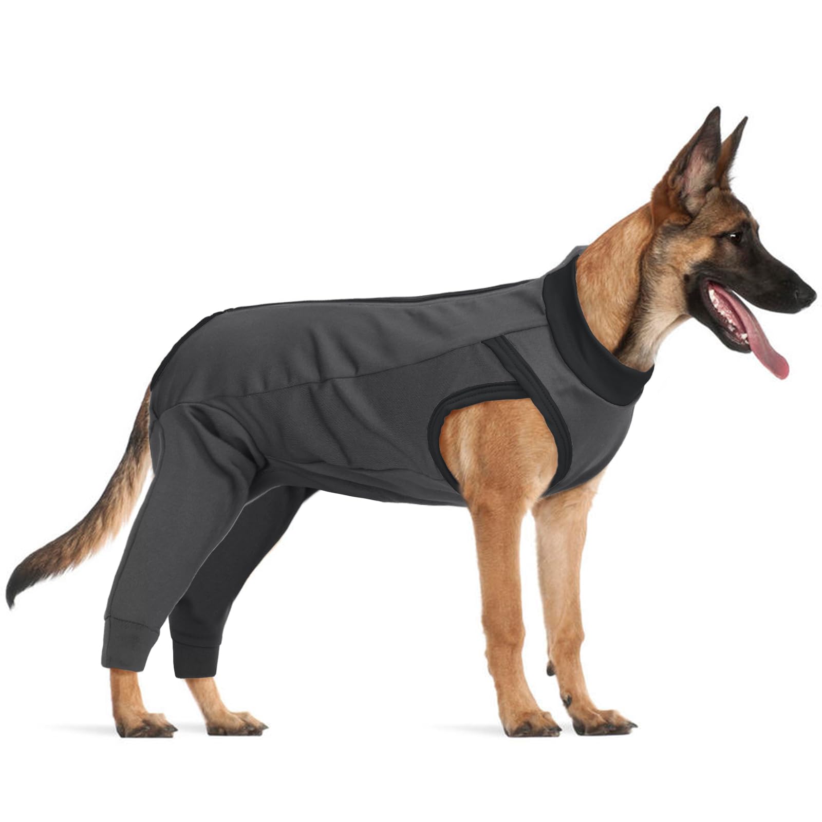 Photo 1 of LelePet Dog Recovery Suit for Rear Legs to Stop Licking Hind Legs Abdomen Wounds, Dog Onesie for Surgery Female Male,Dog Pants to Prevent Licking for Small to Large Dogs, Cone Alternative (XS-3XL)