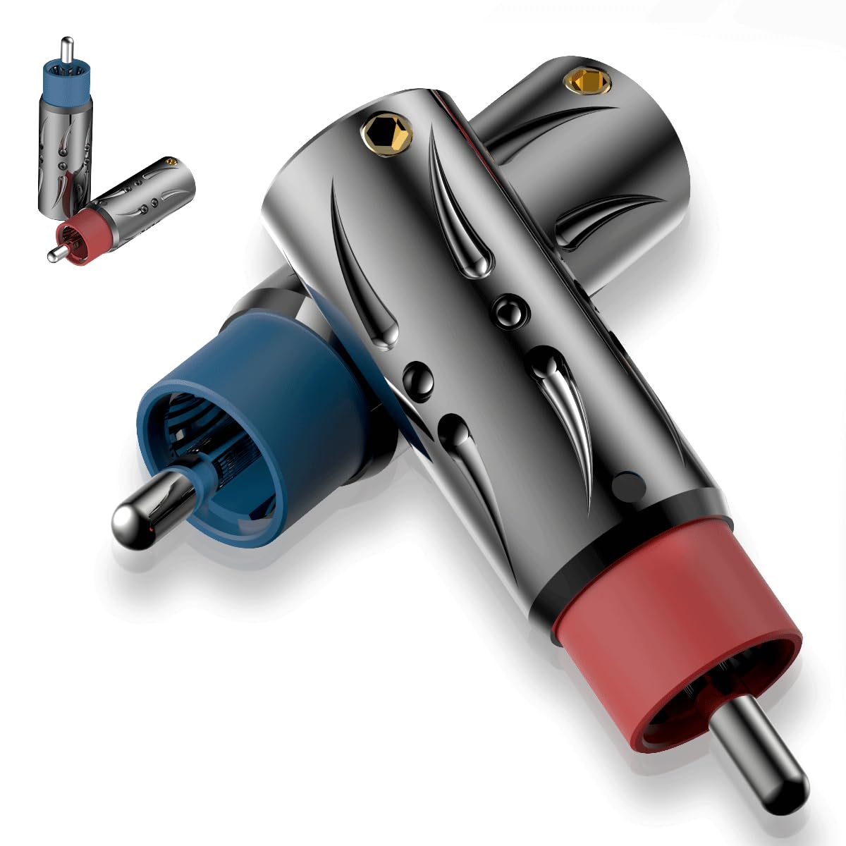 Viborg 4Pcs Rca Plug Solder Pure Copper Silver Plated Male Rca Connector For Cables Up To 8.5mm