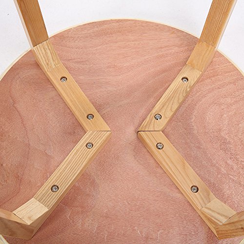 Round Reception Table/Accent Table/End Table for Living Room,Office,Waiting Room,Conference and Meeting Room Wood,Small, Nature Color