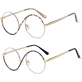 willochra unique Round Blue Light Blocking Glasses for women Elphaba Glasses Metal Frame Computer Anti Eyestrain Eyeglasses