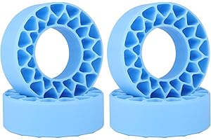 HobbyPark 1.0 Tires Silicone Inserts Foam fit 56-58mm*24mm for 1/18 1/24 Scale RC Crawler Truck, Super Soft, 4pcs (Light Blue)