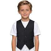 Boys Suit Vest Kids Dress Vest for Boy Wedding Ring Barear Easter Outfit | Boys Dress Vest, Boys' Suit Vest for Kids, Perfect for Parties School Christmas, Adjustable Strap, 5-14Y
