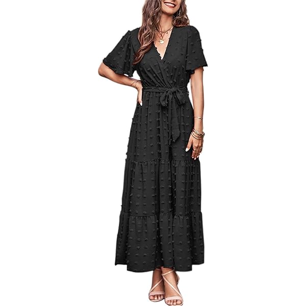 tuduoms Maxi Sleeveless Dress and Shrug Set for Women