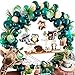 Felice Arts Forest Theme Party Balloons, 166 Pcs Green Balloon Garland Arch Kit for Jungle Safari 1st Birthday, Baby Shower, Wedding, Children's Day Party Decoration
