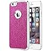 ULAK iPhone 6s Case, iPhone 6 Case, Bling Glitter Crystal Plastic Case with Colored Chrome Coating Cover for Apple iPhone 6 & 6S 4.7 inch Generation (Rose Pink/Glitter)