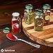 SpiceLuxe 6 Large Square Glass Spice Bottles 6 oz Jars with Simply Organic Style Metal Lids, Shaker Tops