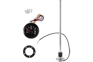 RATCHROLL 1set Fuel Sending Unit and Gauge Kit 16.73" Length Boat Fuel Sending Unit Marine Fuel Sender Unit Black Silver Tone