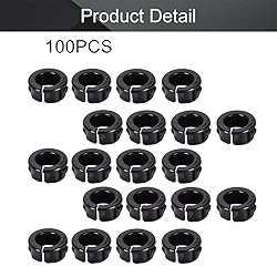 Fielect 100Pcs Open Snap Bushing 19mm Black Nylon