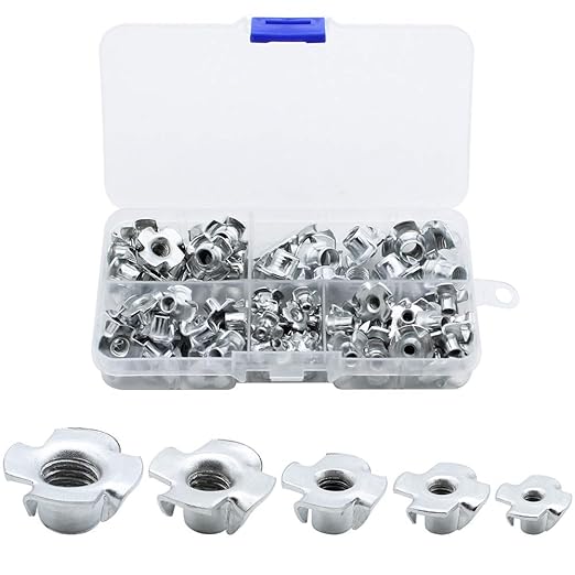 Kit Dadi A T - 115 Pezzi In Acciaio Zincato Per Legno E Mobili