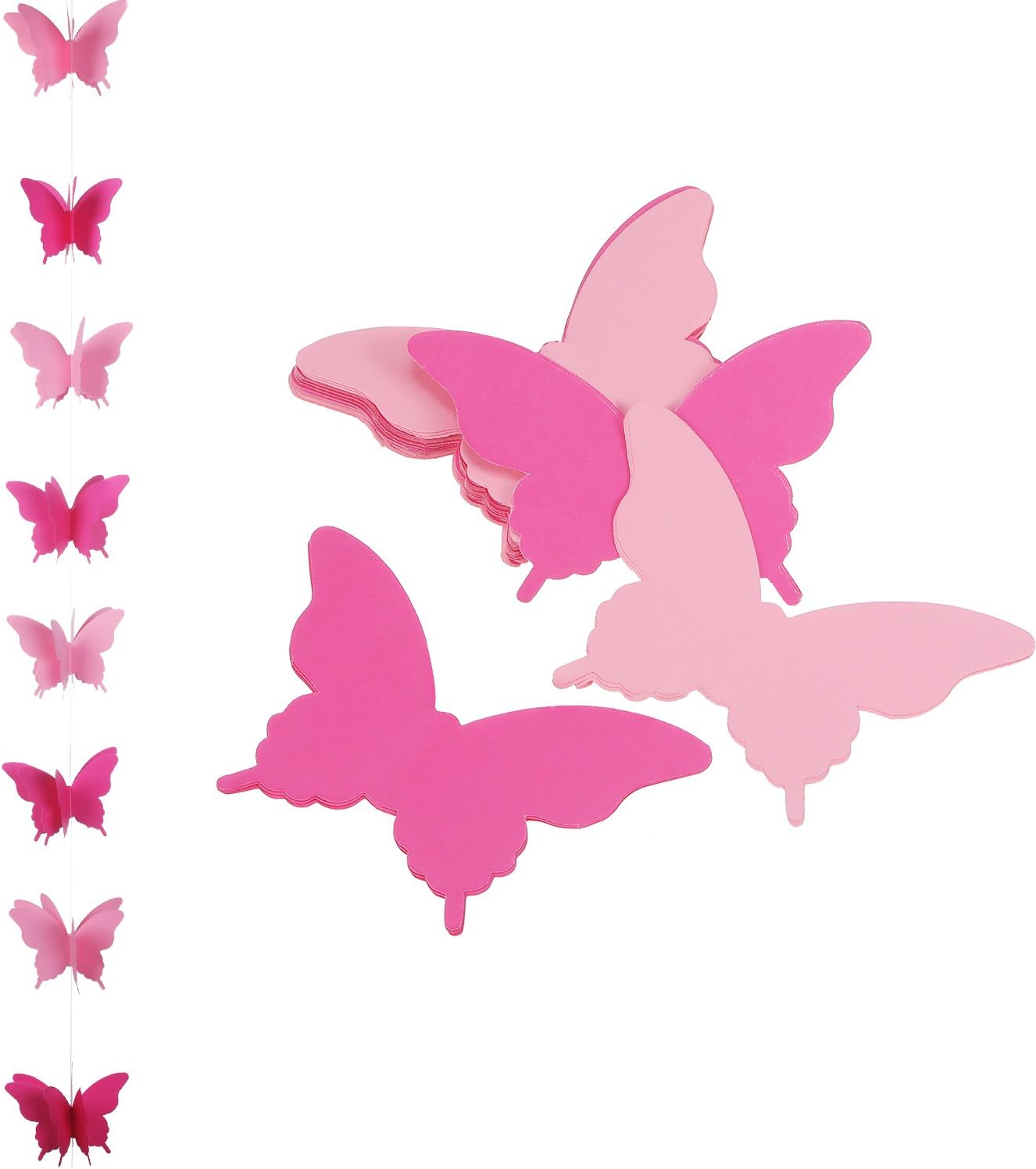 2 Pieces 3d Banniere De Papier Papillon Guirlande Suspendue Pour Le Mariage Douche De Bebe Anniversaire Et Decor A Theme 118 Pouces De Long Rose Et Violet Amazon Fr Jeux Et Jouets