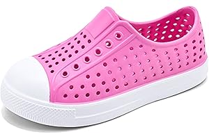 QLZ Toddler Kids Water Shoes for Boys Girls Garden Sandals Rubber Shoes Beach Sneakers, Slip-on Anti-Slip Lightweight Breathable Quick Dry Soft Flexible（Toddler/Little Kid/Big Kid）