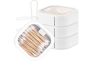 RuDily 4pcs Hair Tie Organizer Boxes,Small Portable Hair Tie Holder Organizer Can Be Stackable Or Hung On The Wall,Best for Hair Ties Storage or Small Items Organizer on Desktop (4 pcs white)