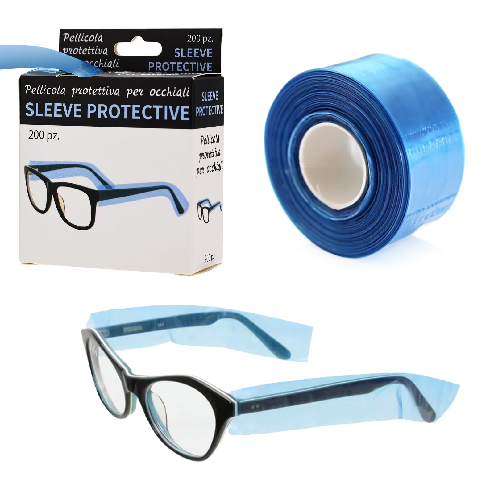 Dioche Eyeglass Sleeves, Disposable Glasses Leg Protective Sleeves Cover, Prevents Glasses Legs From Dye, Hairdressing Hair Coloring Protector Accessory