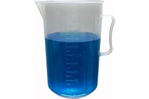 TN LAB SUPPLY TN LAB Beaker Pitcher Measuring Cup Ultra-Strong Handle Polypropylene Plastic Graduated 2000ml 2L Holds ~2 Quarts