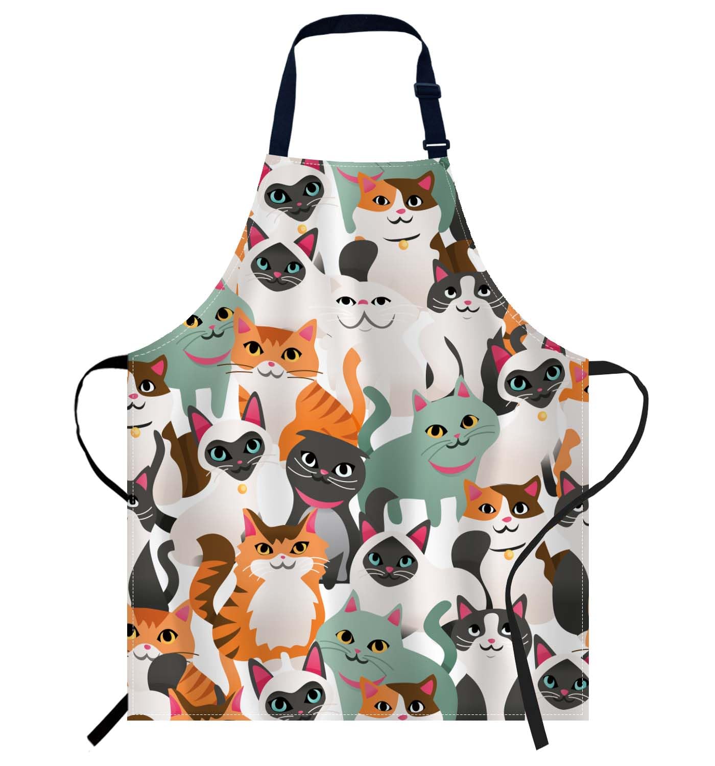 Smooffly Cute Cats and Kittens Apron - Unisex Adjustable Bib Apron for Home, Kitchen, Restaurant, Coffee House — image 1