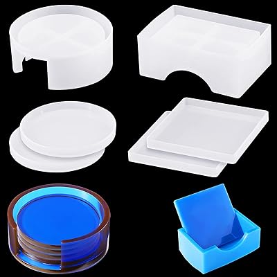 Buy 6 Pieces Coaster Storage Box Mold Include 2 Pieces Coaster Silicone Resin Molds And 4 Pieces Round Square Coaster Silicone Molds Silicone Epoxy Casting Molds For Diy Resin Handicrafts Online In Turkey B08rrrm7p9