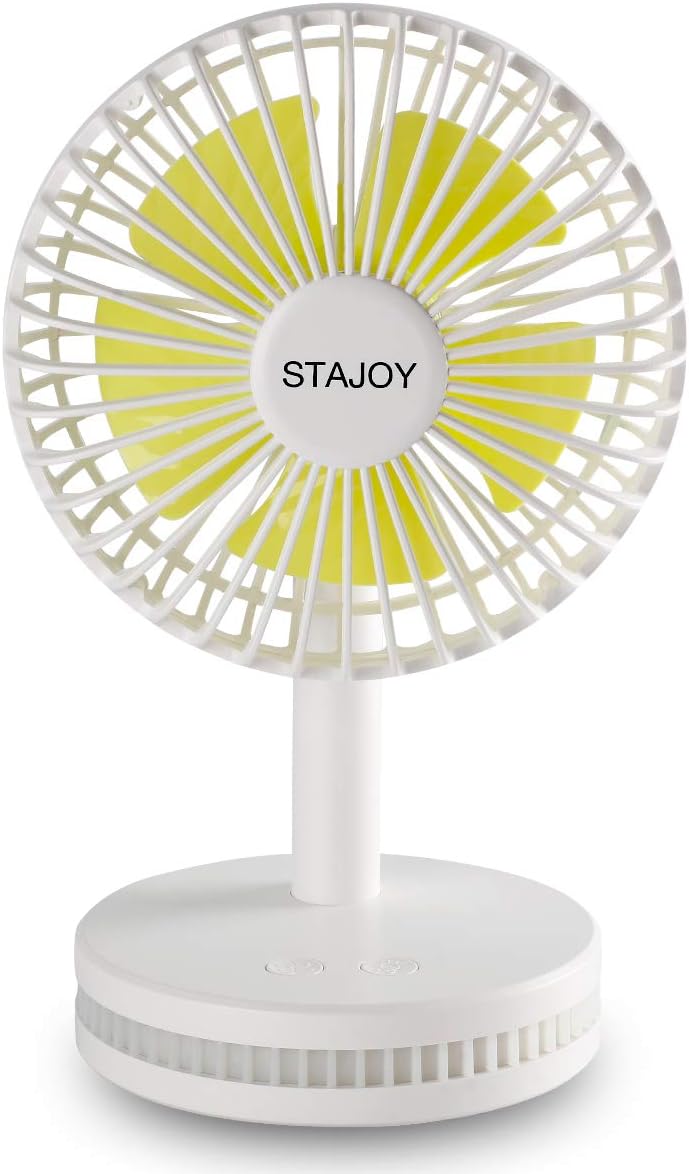 STAJOY Small USB Desk Fan 6 Inch with Night Light