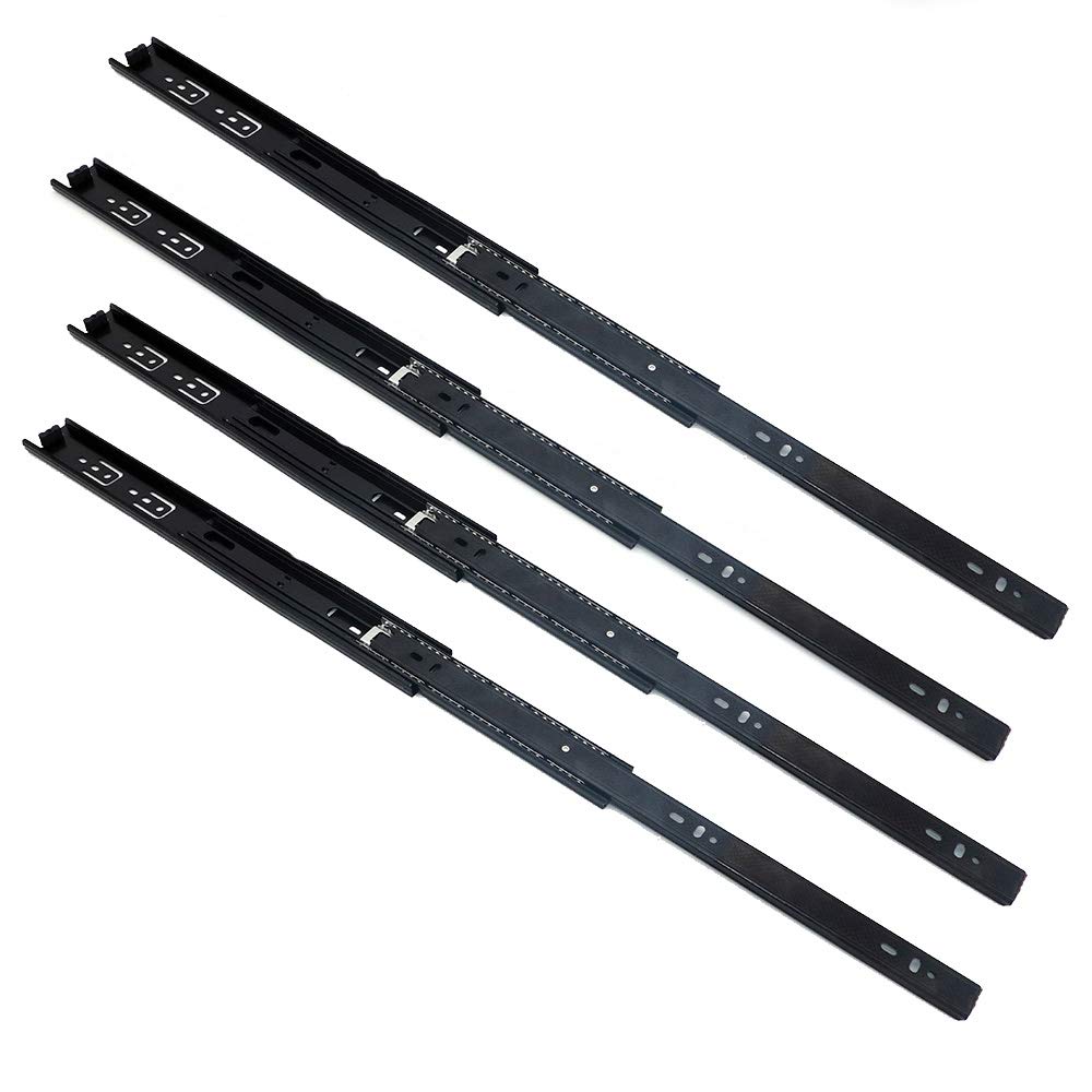 NUZAMAS 2 Pairs of Steel Ball Bearing Drawer Runners Slides 14inch (35cm) Full Extension for Side of Drawers Fixed, Sliding Shelf or Other Sliding Furniture