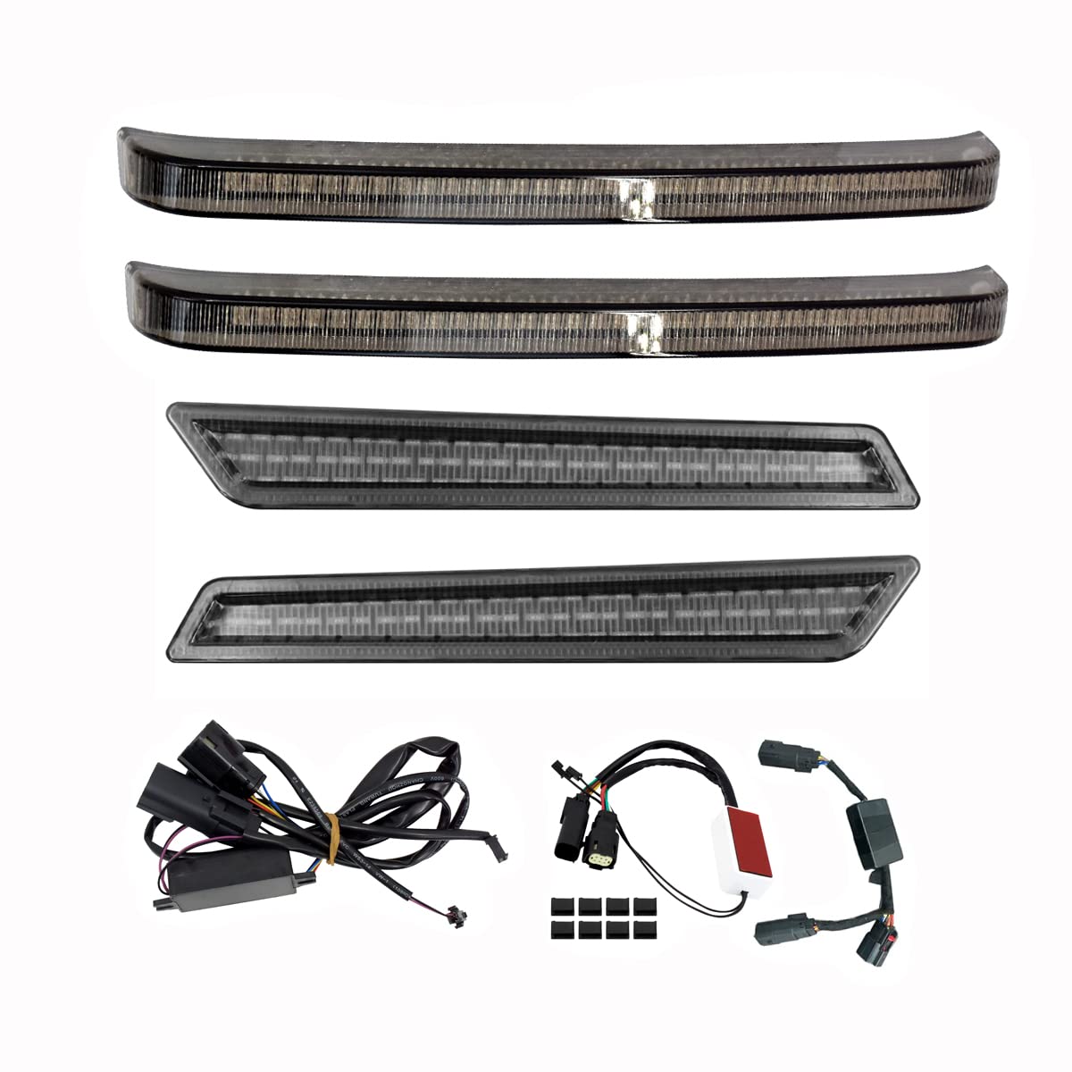 Photo 1 of HDBUBALUS Motorcycle Saddlebag Latch Lights Cover & Sequential Brake Turn Signals Tail Light Set Fit for Harley Touring Street Glide Electra Glide Road Glide Road King Ultra Limited 2014-2022 Smoke