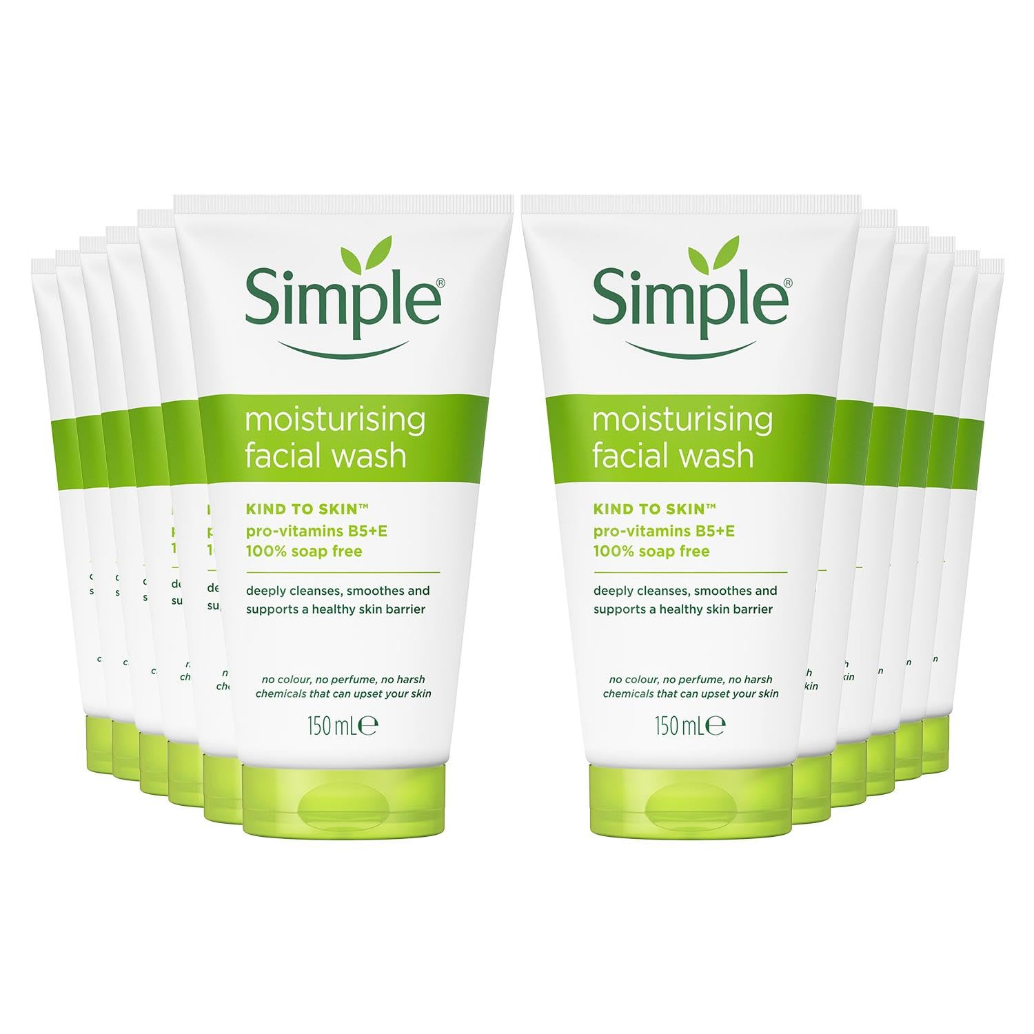 Simple Kind to Skin Moisturising Facial Wash (150ml) - Pack of 6