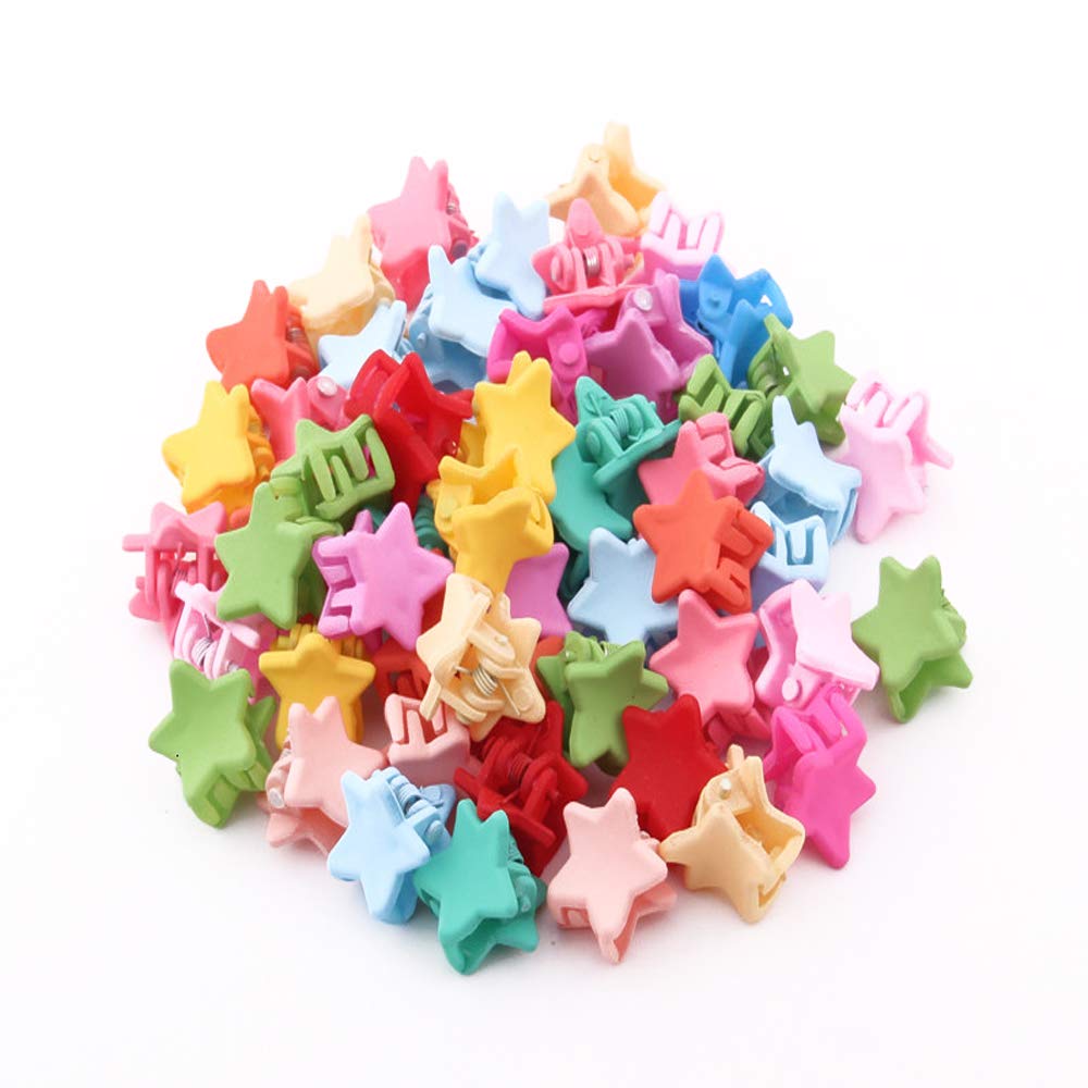 IKAAR 20pcs Hair Claw Clips Mini Colorful Hair Clips Claw Star Shape Hair Accessories for Girls Random Color