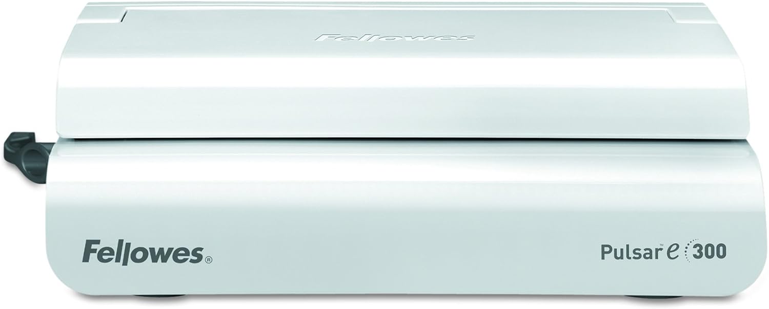 Fellowes 5216701 Pulsar Electric Comb Binding System, 300 Sheets, 17 x 15 3/8 x 5 1/8, White, Grey : Office Products
