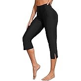 ATTRACO Swim Pants for Women High Waisted Swim Capris Swim Shorts Swimming Leggings