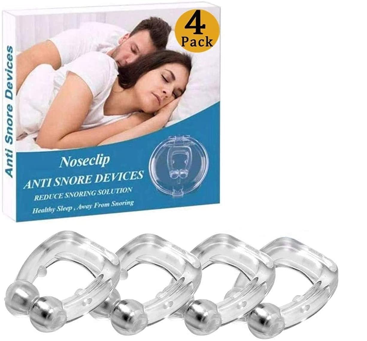 Anti Snore Devices, Magnetic Nose Clip, Magnetic Anti Snoring Clip, Snore Stopper for Peaceful Night, Magnetic Anti Snore Clip, Silicone Snore Stopper, Anti Snoring Devices 4 Pcs
