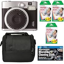 Fujifilm Instax Mini 90 Neo Classic Instant Film Camera - Bundle Includes 6 Pack Fuji Instax Mini Film (60 Prints) + Case + Microfiber Cleaning Cloth