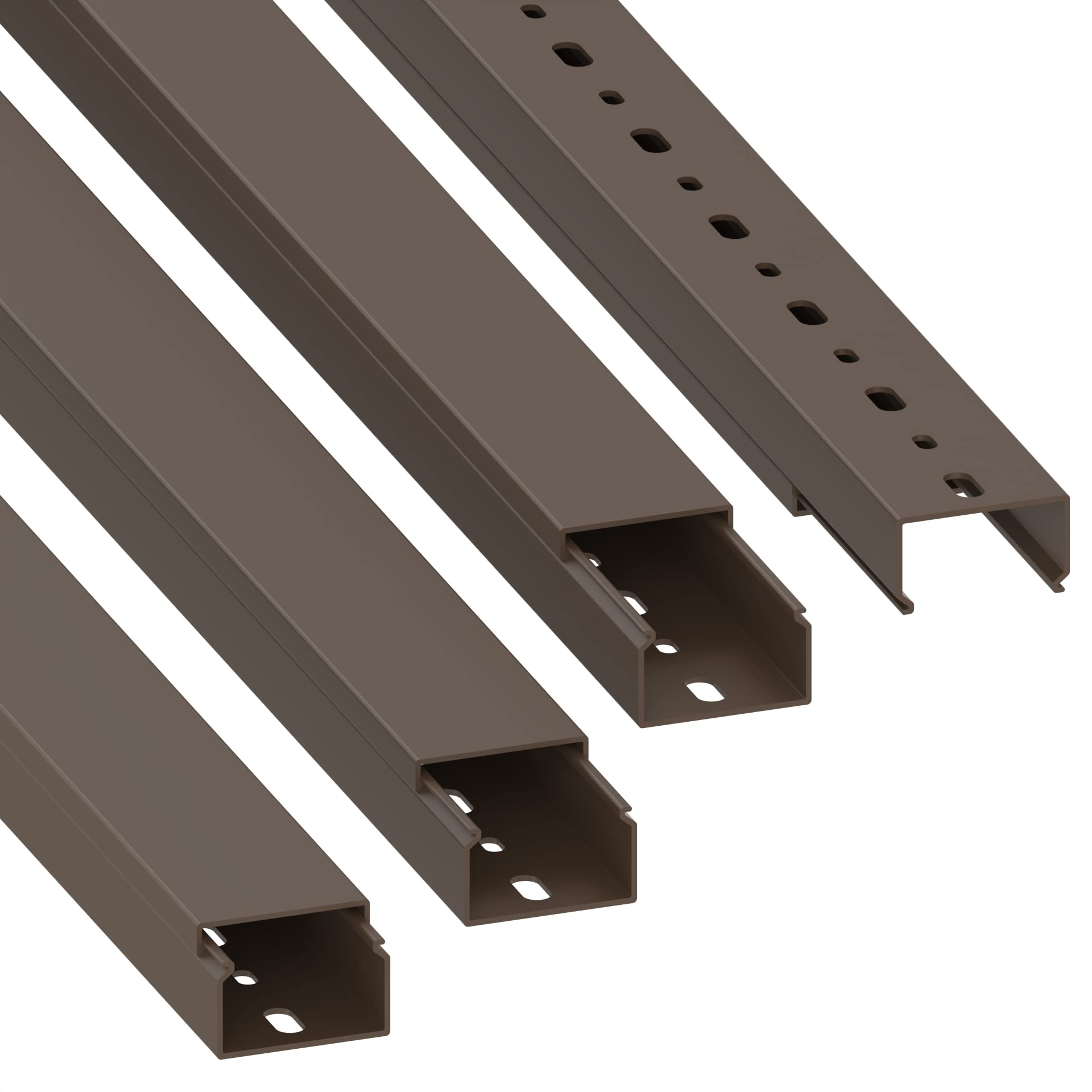 Habengut cable duct (with mounting holes in the floor) 25x40 mm made of PVC, colour: brown, length 4 m (4 x 1 m length)