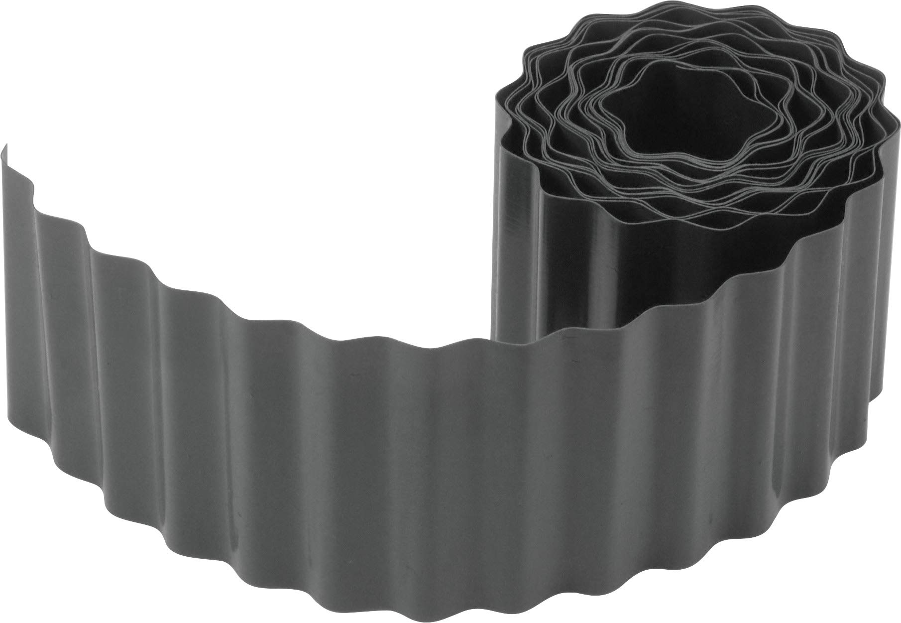Meister 9957130 Flexible Lawn and Flower Bed Edging - Anthracite - 9 m Length and 15 cm Height - Made of Impact-Resistant Plastic - Easy to Assemble - Reliable Root Barrier/Lawn Edging/Flower Bed