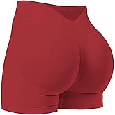 Women Workout Impact Shorts 4.5 Scrunch Butt Lifting Tummy Control Gym Shorts V Back Comfy Seamless Booty Biker Shorts