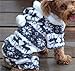 QIYUN.Z Casual Four Legs Black White Velvet Snow Deer Christmas Hoodie Dog Sweater Winter Warm Coat