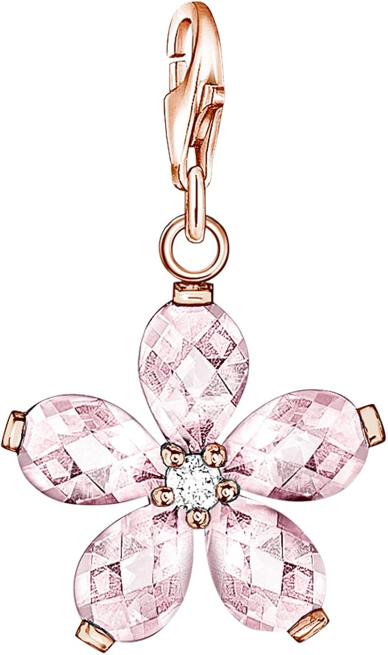 Thomas Sabo DamenCharm Anhänger Blume 925 Sterling Silber rosegold