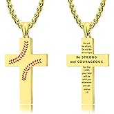 LAOYOU 6/12 Pcs Baseball Cross Necklace Bulk Set, Engraved Philippians 4:13, Team Gifts for Players, Coaches, and Fans, Sport Party Favors Jewelry