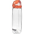 Nalgene On the Fly BPA-Free Water Bottle, Clear w Orange/White, 24 oz