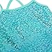 FEESHOW Girls Sequined Camisole Ballet Tutu Dress Skirted Leotard Ballerina Glittering Dance wear Costumes Turquoise 4-5