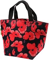 ECO CHIC Eco Chic Lightweight Foldable Insulated Lunch Bag Poppies Navy