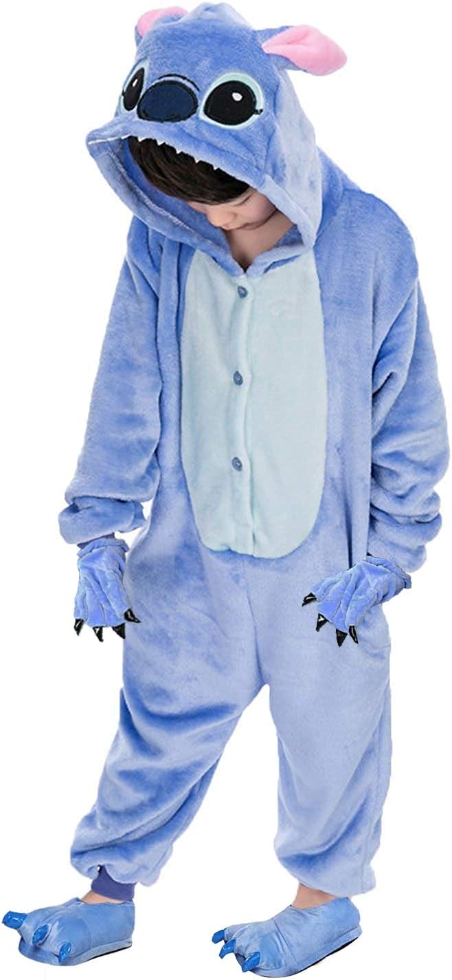 SENSERISE Adult Child Unisex Stitch Onesie Unicorn Pajamas Animal Cosplay Costume Sleepwear