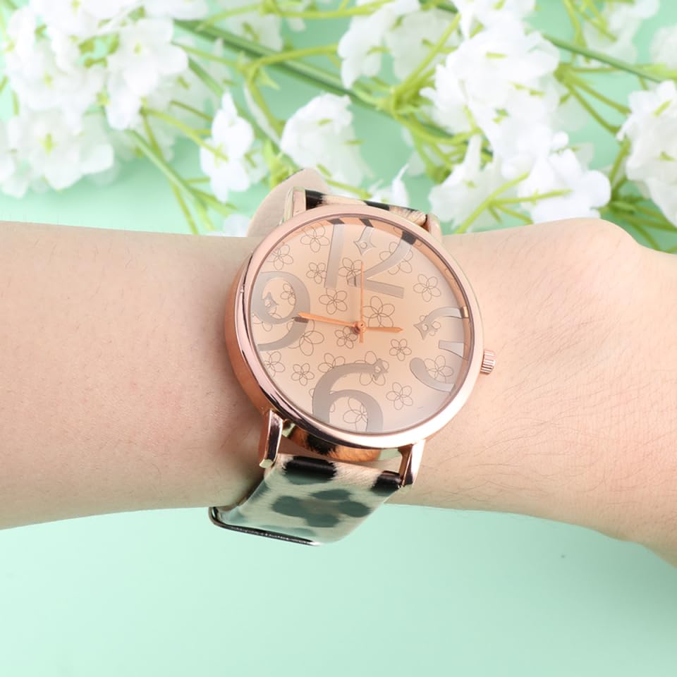 SAFIGLE Damenuhr Leopardenmuster：Damen Armbanduhr Uhr Damen Pu Leder Armbanduhr Mit Quarzwerk Und Ziffernblatt FüR Frauen Elegantes Design Perfektes FüR Besondere AnläSse